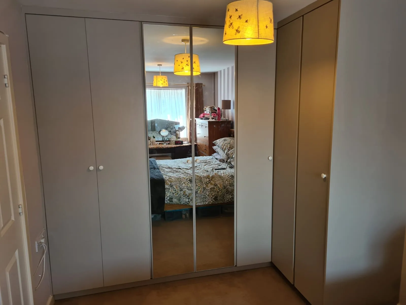 Wardrobe doors and detailing close up