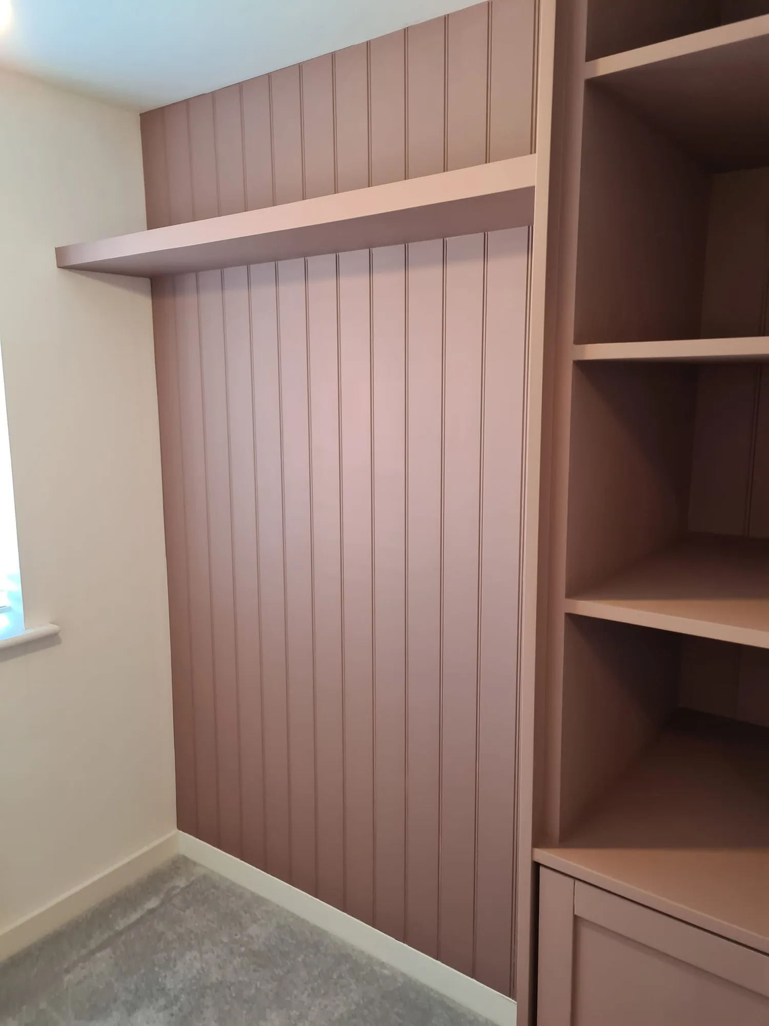 Completed wood panelling project